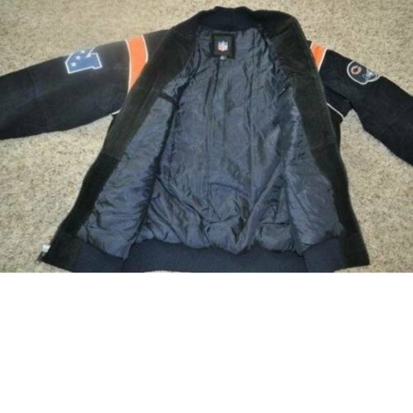 Mens Chicago Bears Varsity Jacket Small G-III NFL Fielders Football Leather - Picture 6 of 7